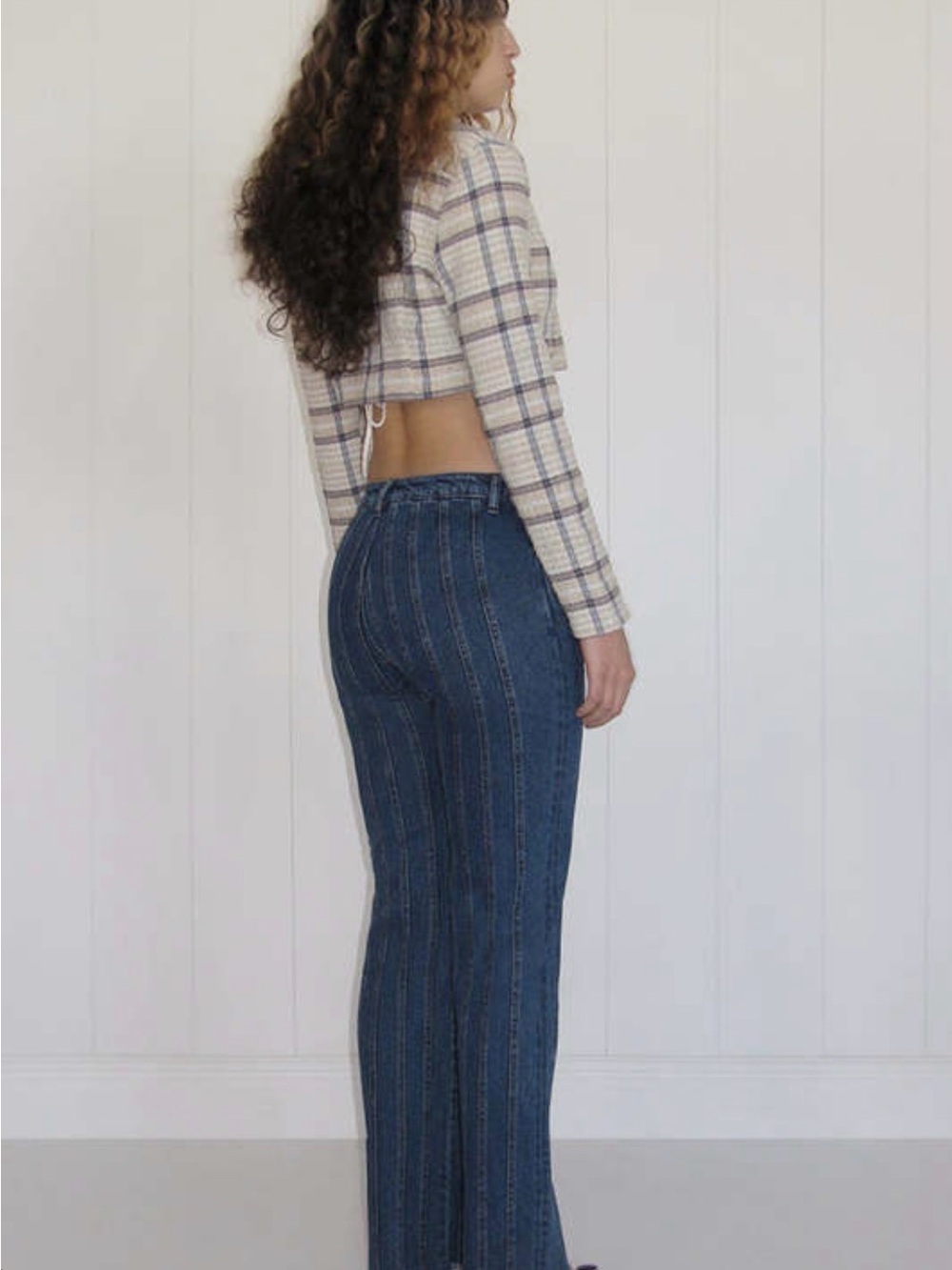 Paloma Wool Valentin Blue Vertical-Panel Straight Jeans